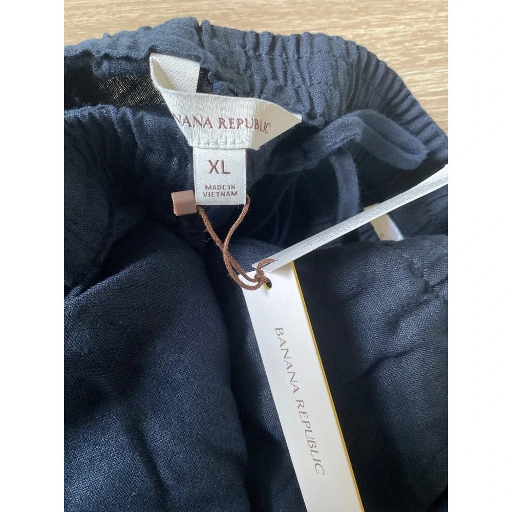 Banana Republic Linen Pants Navy Blue Size XL New With Tags
